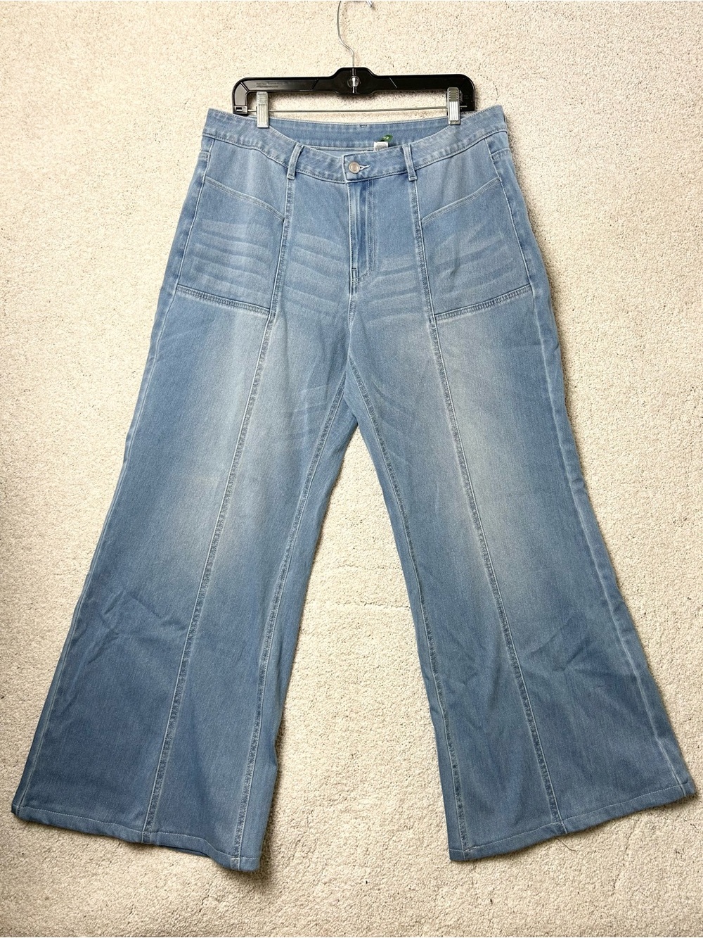 Halara Flex™ Low Rise Zipper Pockets Baggy Wide Leg Flare Washed - Picture 4 of 4
